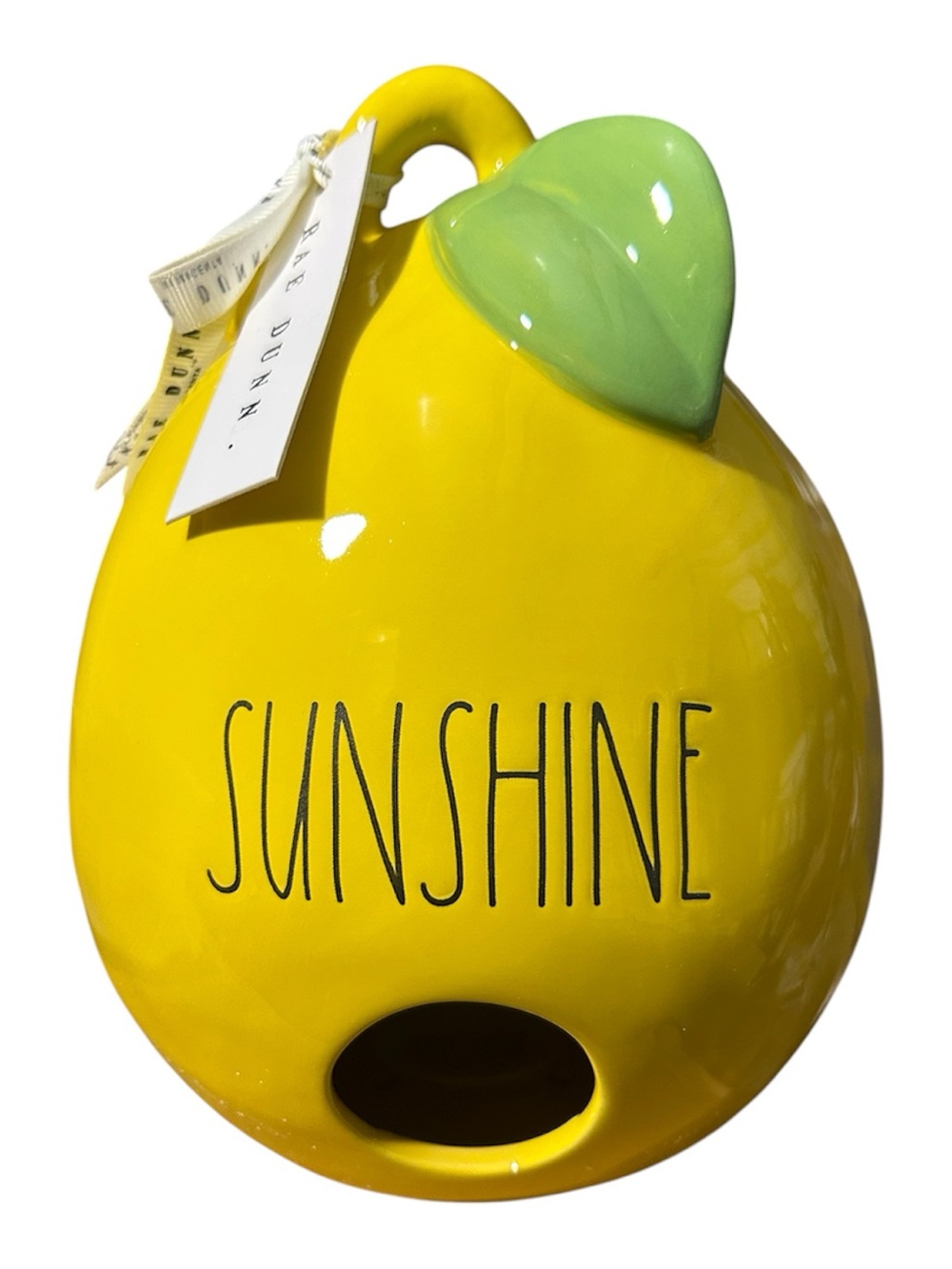 Rae Dunn Yellow Ceramic Lemon Birdhouse